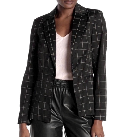 NWT Rachel Roy Collection Window Pane Blazer Black Size 8 - Picture 1 of 11